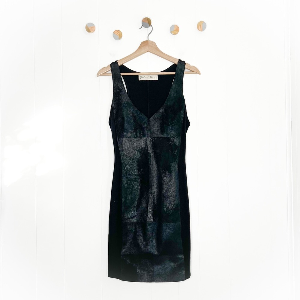 Graham& Spencer Black Leather Mini Dress